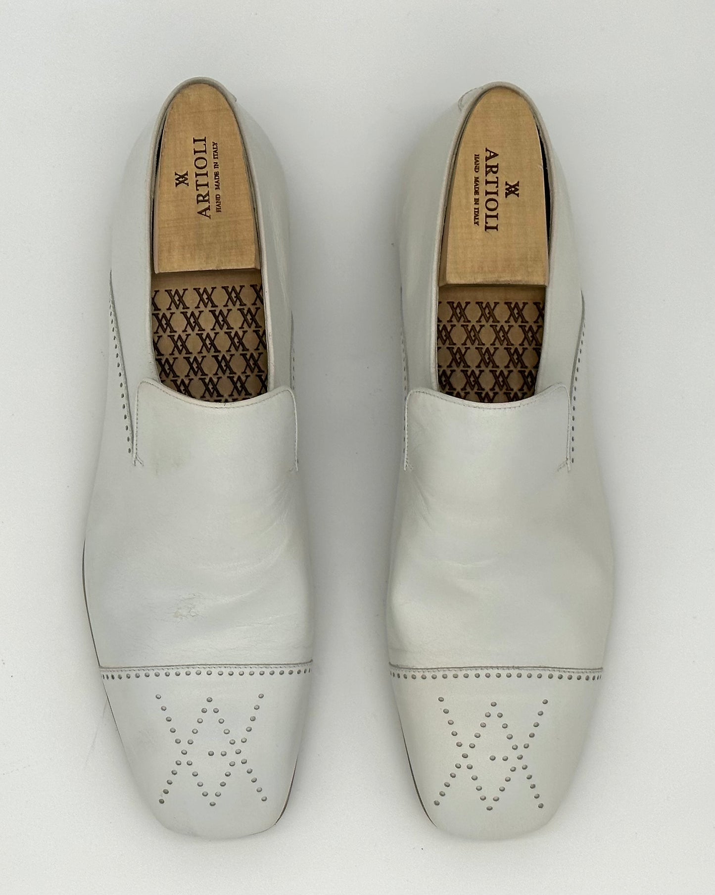 Mocassin souple Artioli en kangourou blanc