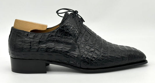 Derby Artioli en crocodile noir