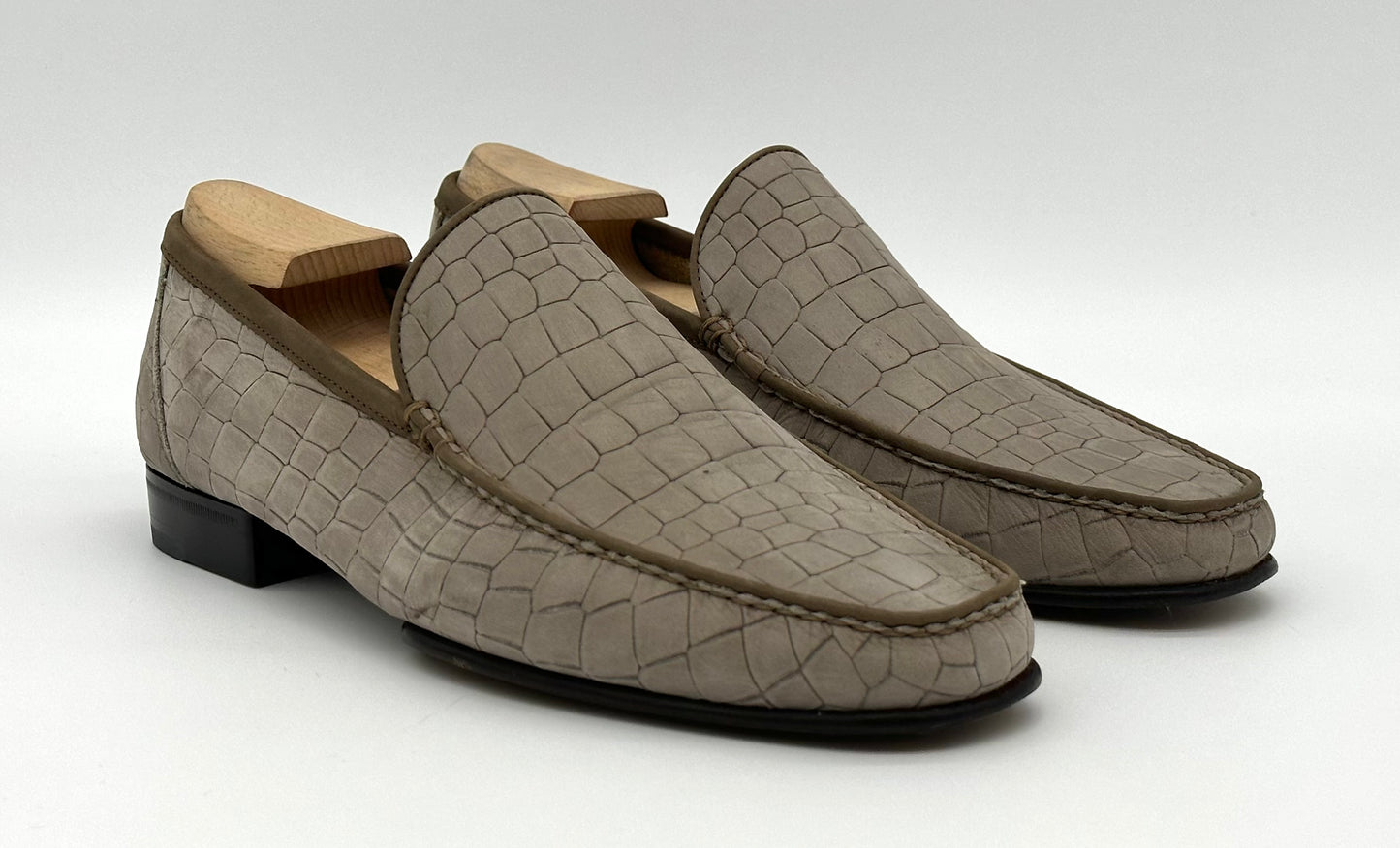 Mocassin Roberto Celk stamp crocodile couleur taupe